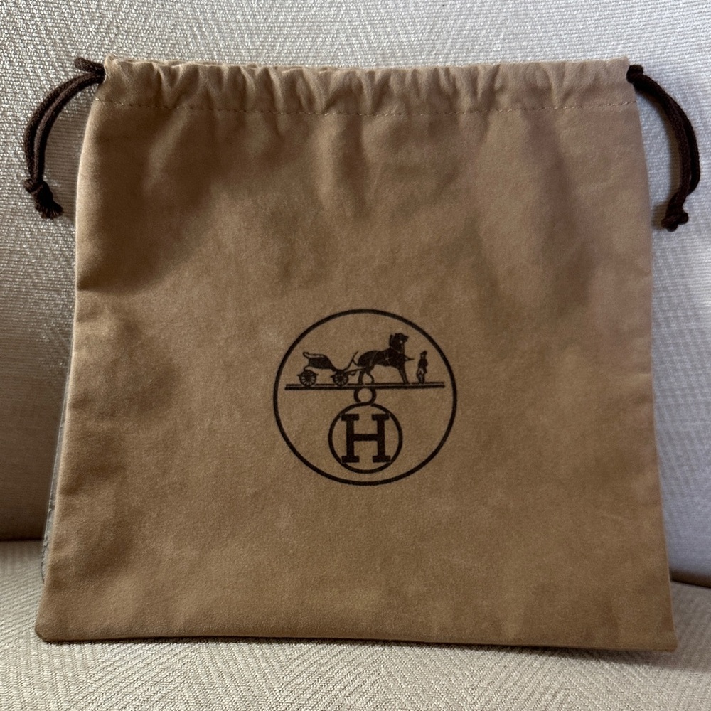 Hermes Brown Drawstring Bag